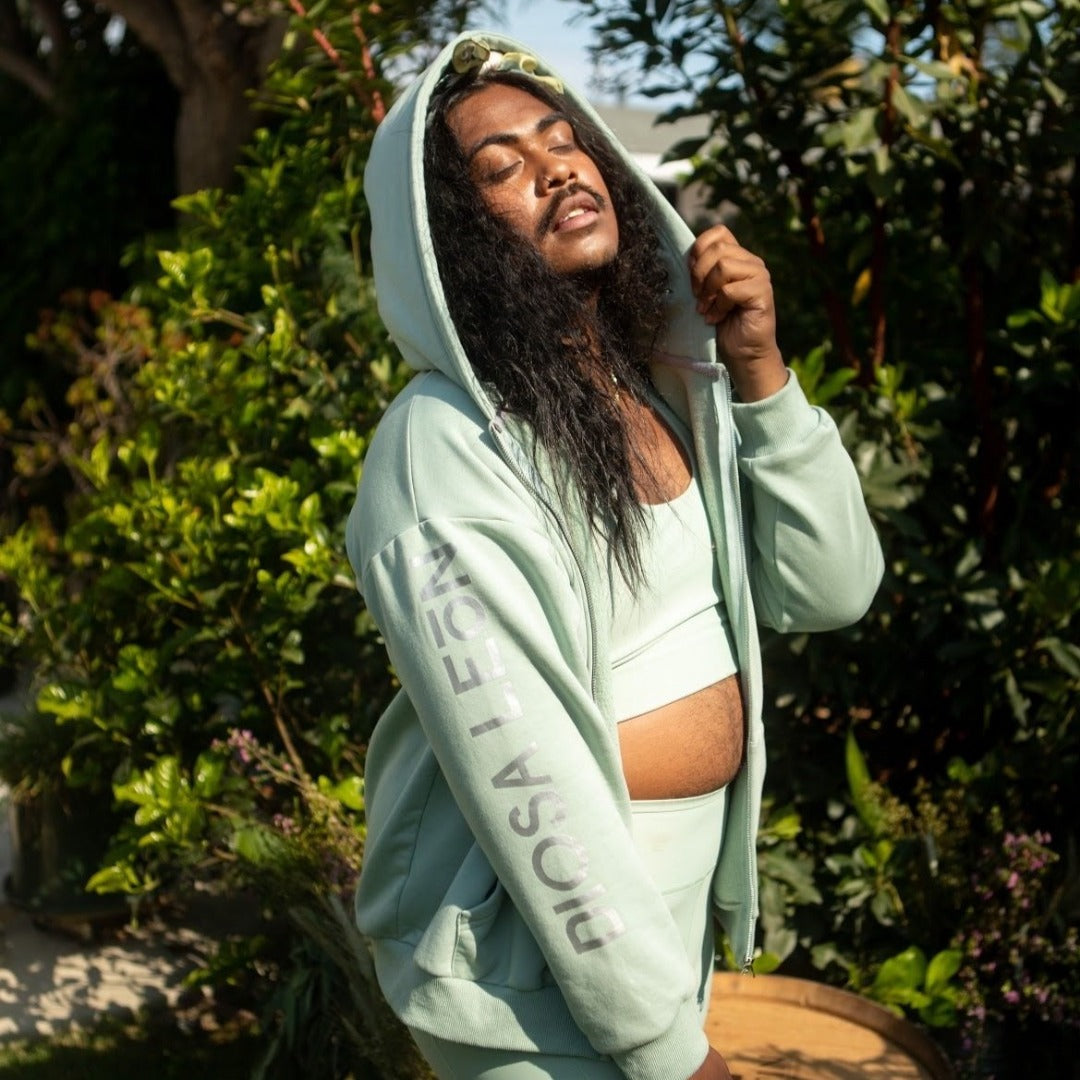 Sage Oversized Zip-Up Hoodie