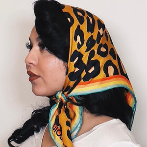 Palm Springs - Leopard Print Silk Scarf - Diosa LeónScarf Diosa León