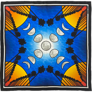 Playa Larga - Moon Phases Print Silk Scarf - Diosa LeónScarf Diosa León