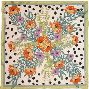 Primavera - Floral Print Silk Scarf - Diosa LeónScarf Diosa León