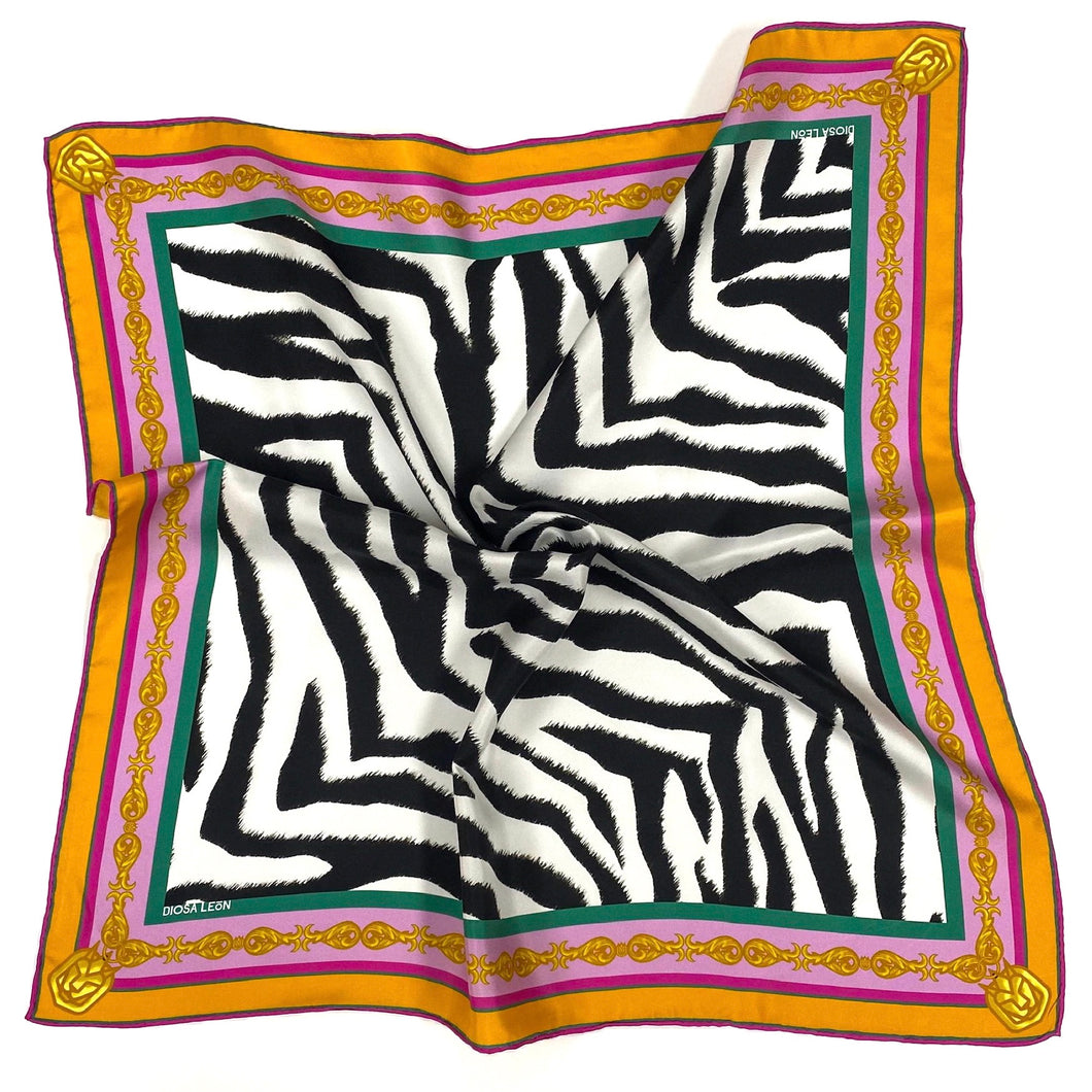 Safaera - Zebra Print Silk Scarf - Diosa LeónScarf Diosa León