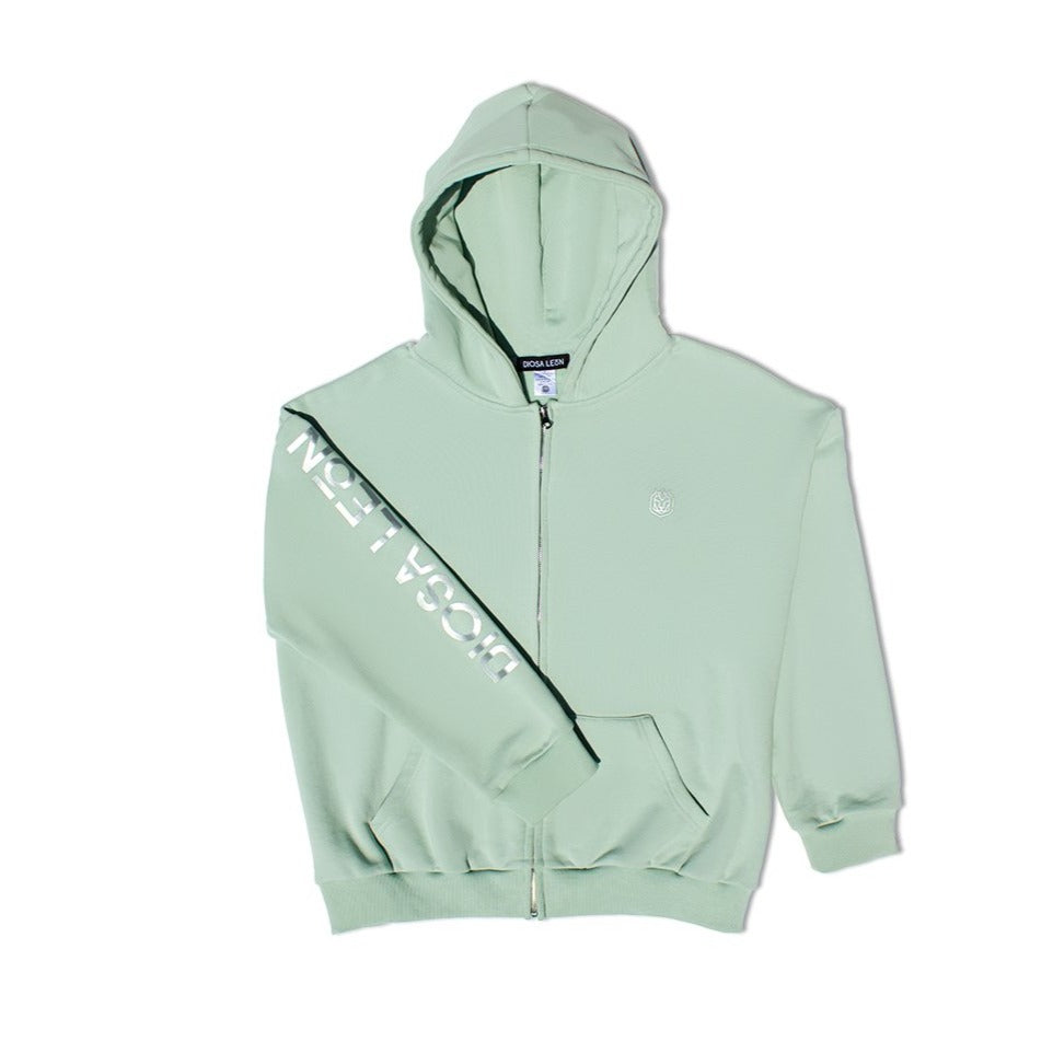 Sage Oversized Zip-Up Hoodie – Diosa León